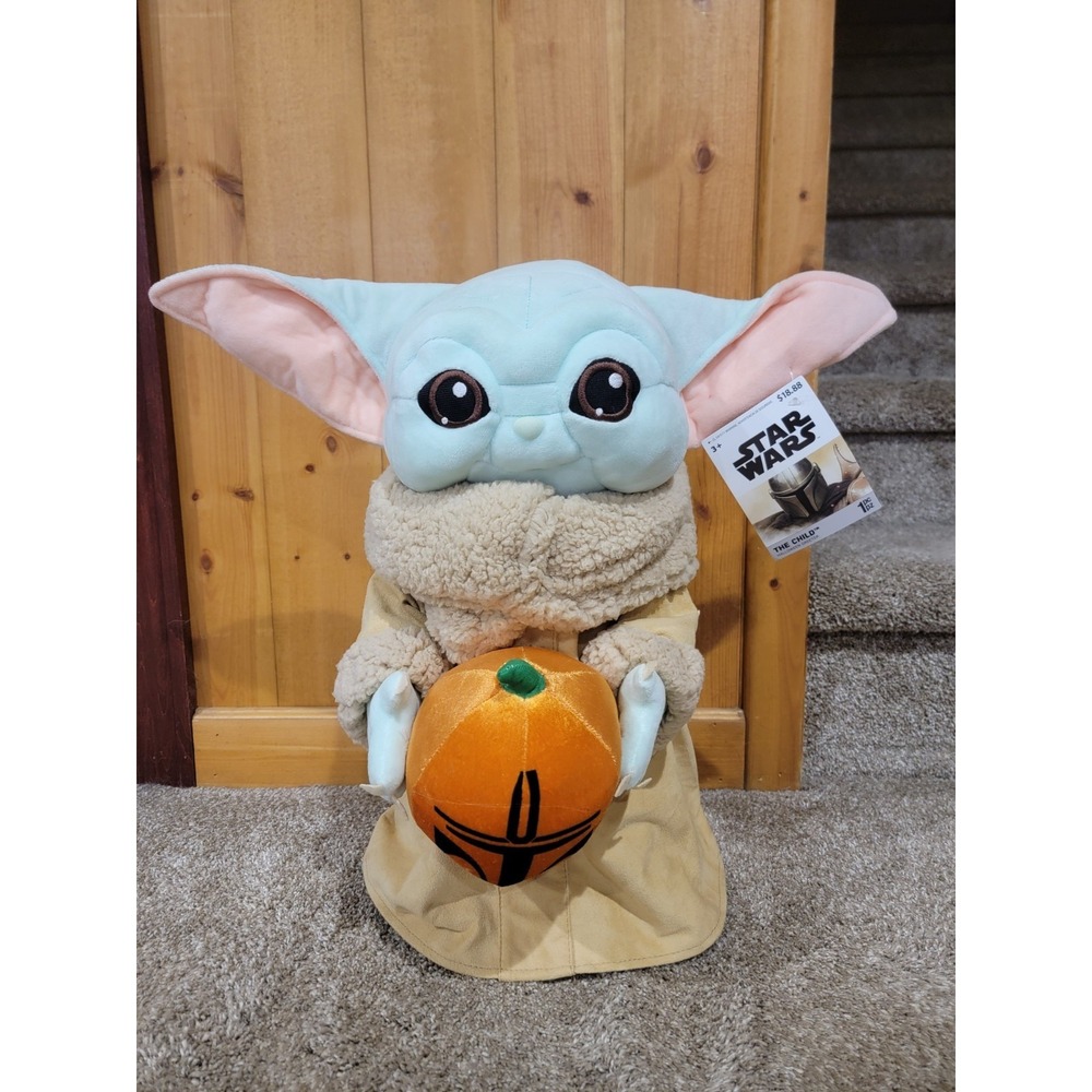 Star Wars The Mandalorian The Child Grogu Plush Halloween Pumpkin Disney NWT
